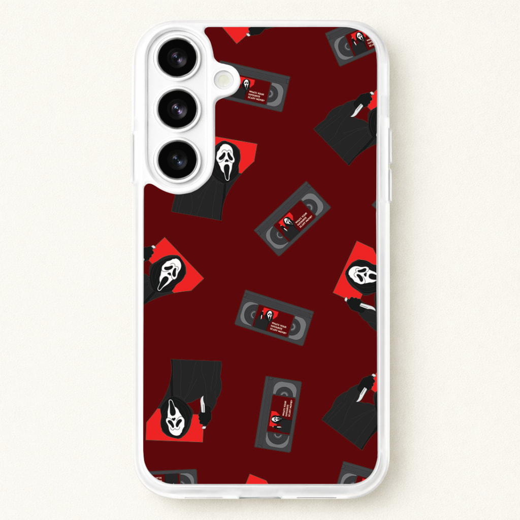 VHS & Ghostface Pattern Phone Case