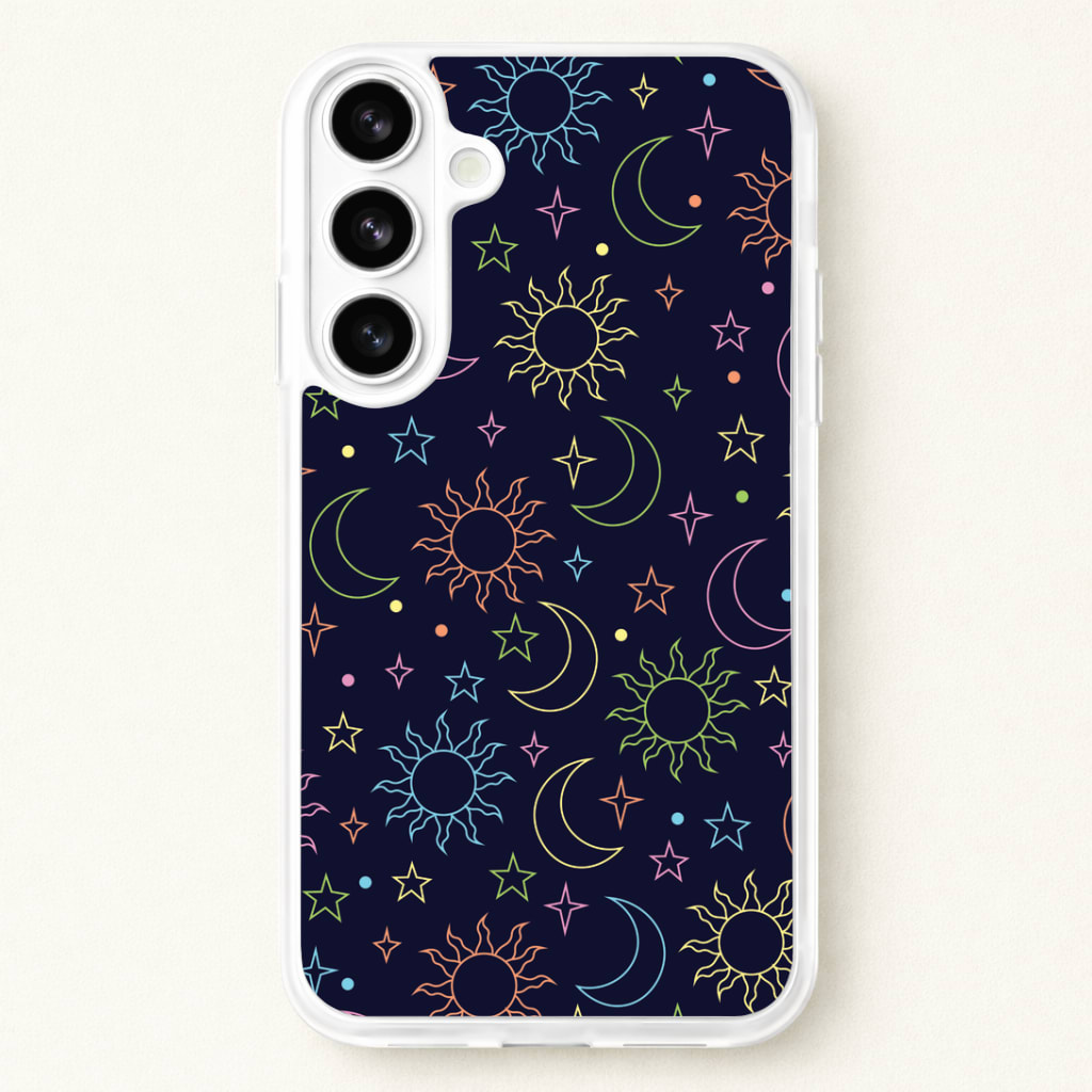 Sun, Moon And Stars Pattern Rainbow Phone Case