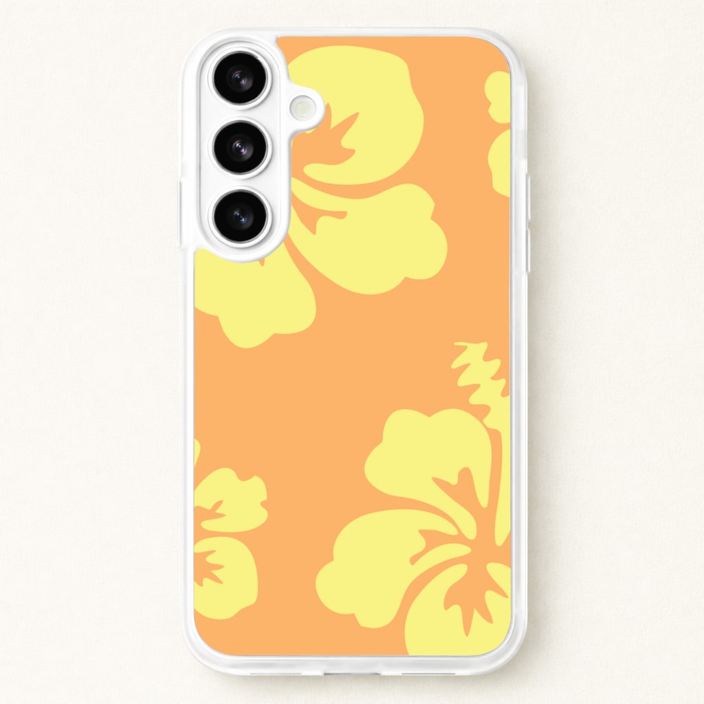 Orange And Yellow Hawaiian Flowers Pattern Phone Case