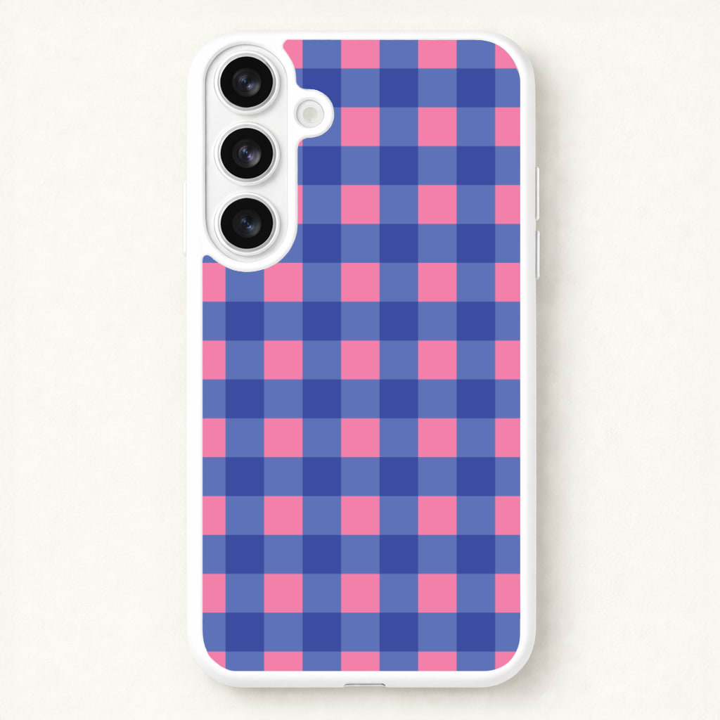 Pink And Blue Checkered Pattern Phone Case