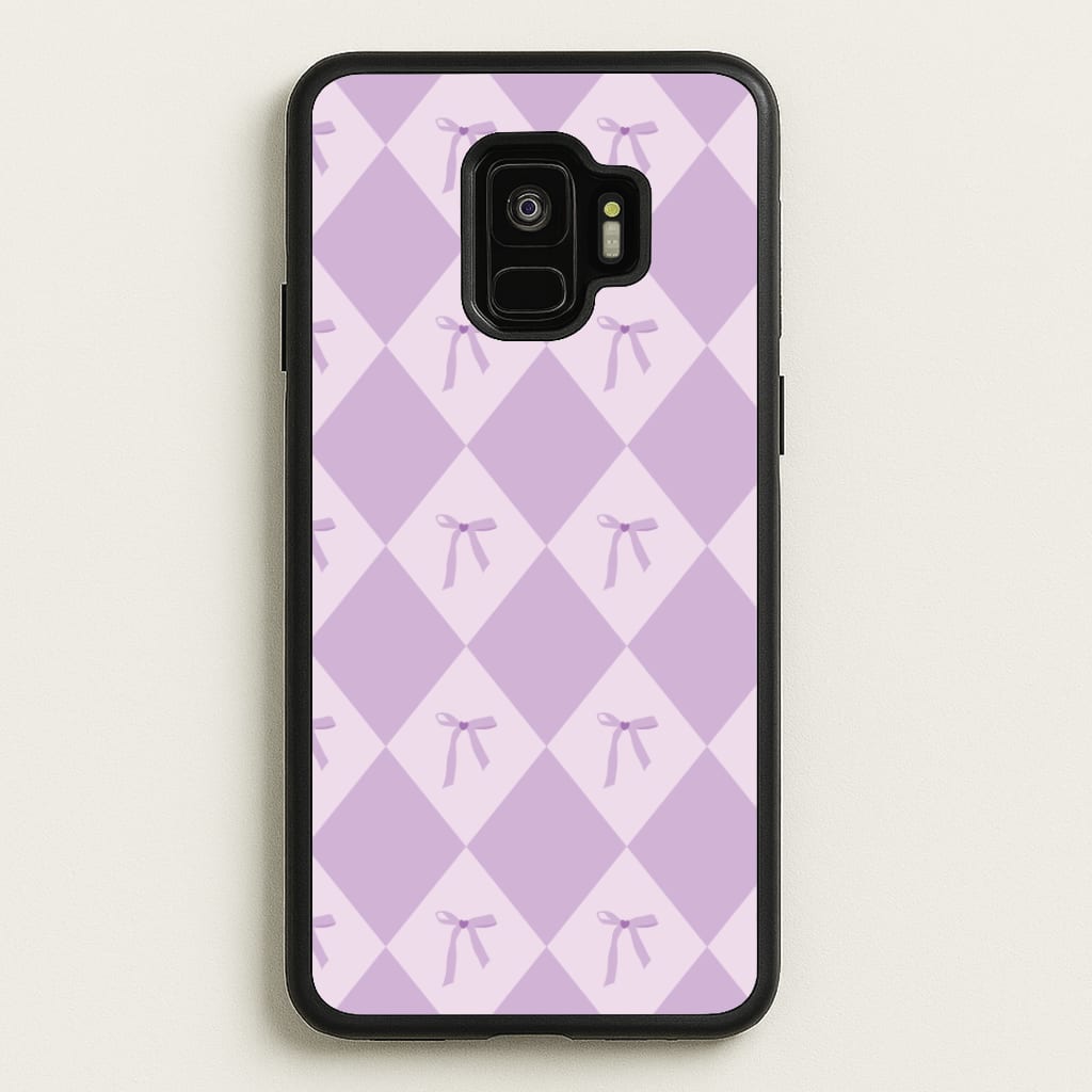 Purple Argyle Coquette Pattern Phone Case