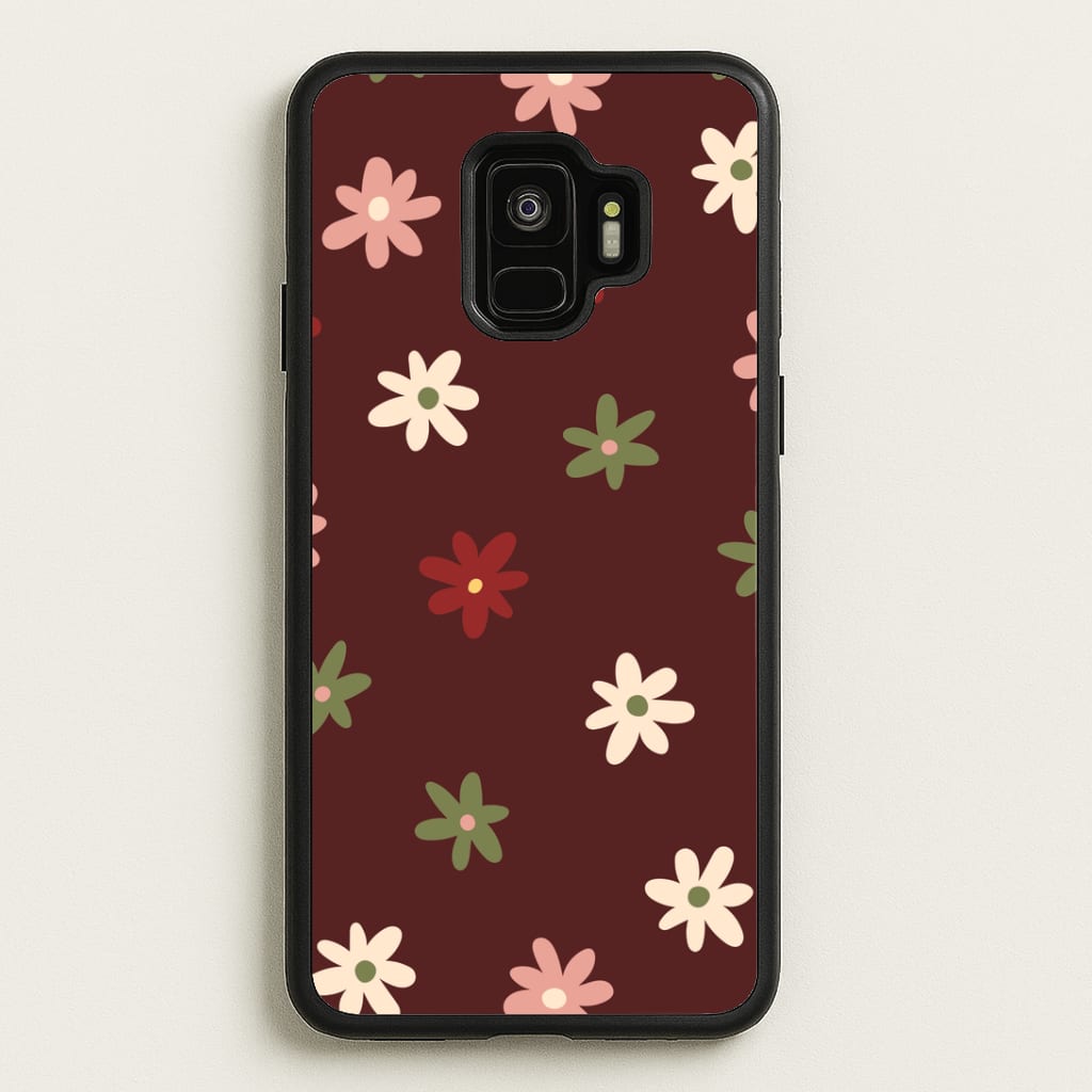Dark Whimsical Flower Pattern Phone Case