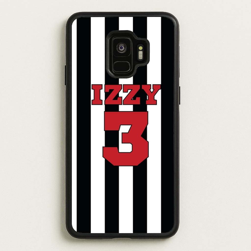 Black And White Stripes - Personalised Football Phone Case
