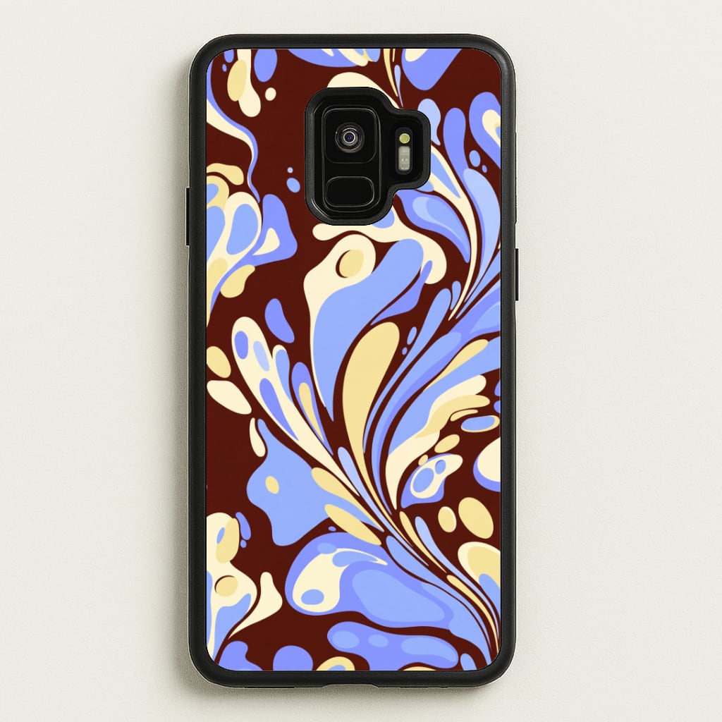 Blue, Yellow & Brown Marble Swirl Phone Case