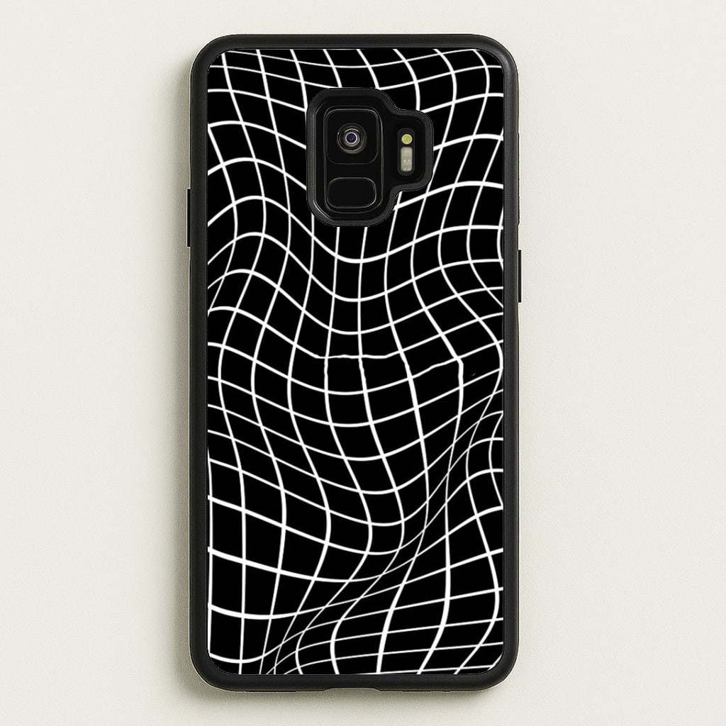 Black Wavy Grid Pattern Phone Case