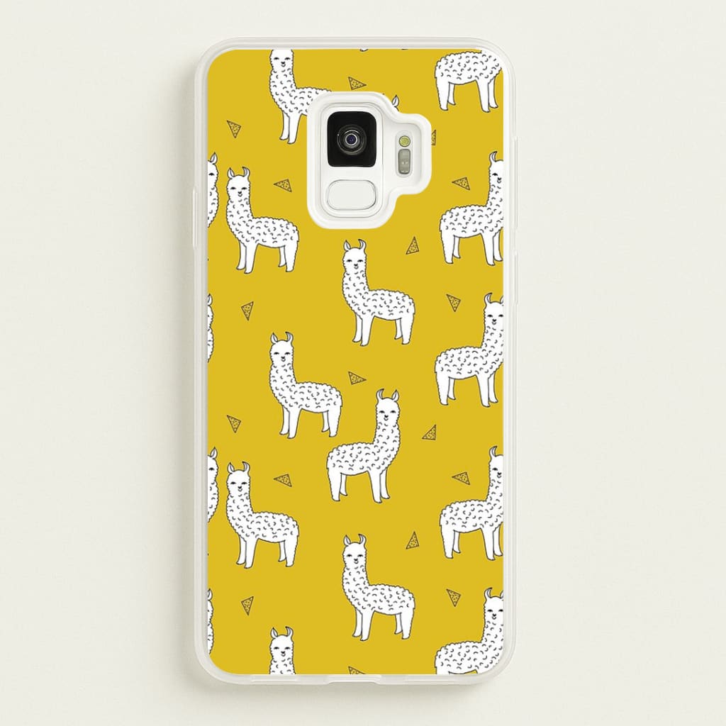 Mustard Alpaca Pattern Phone Case