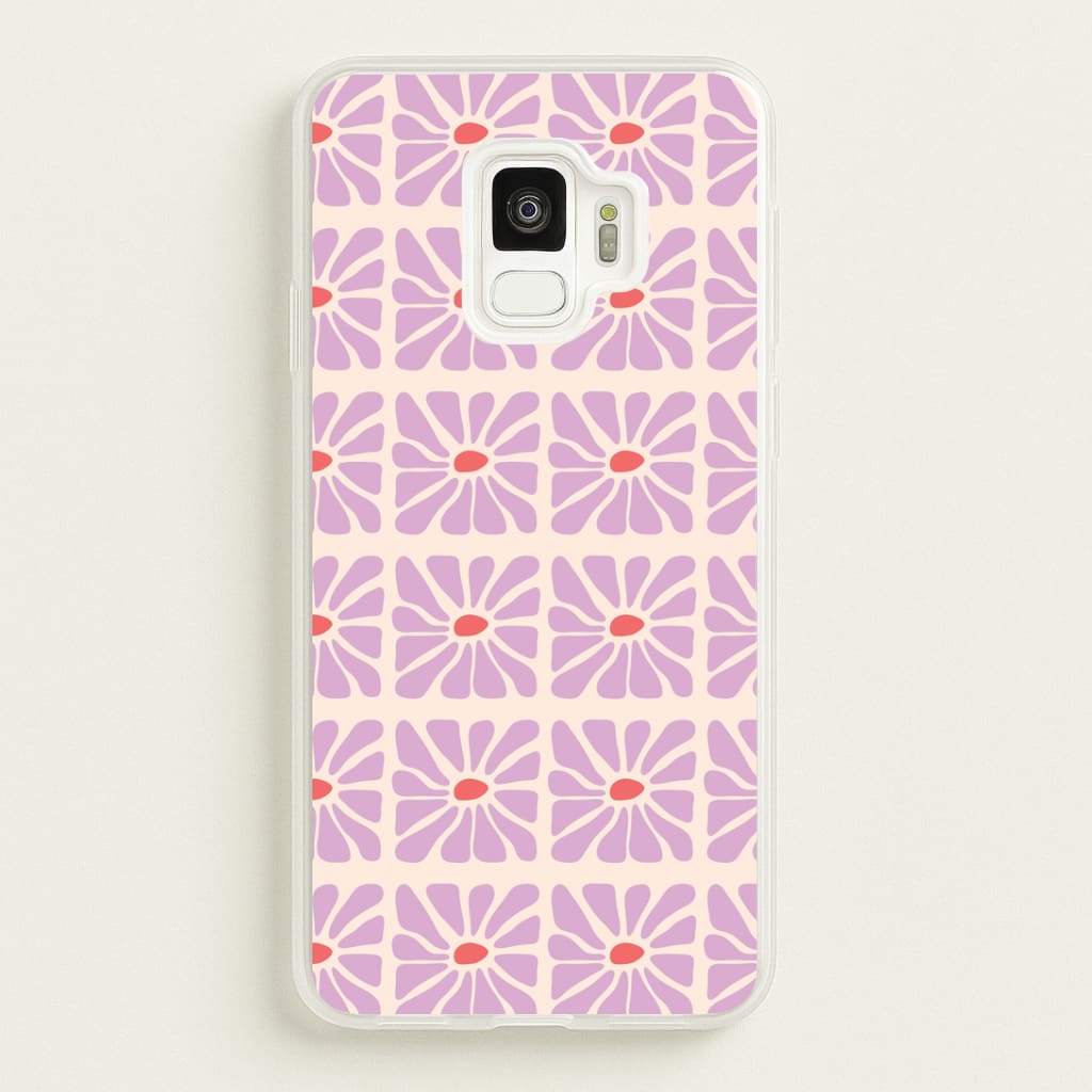 Square Abstract Flowers Mauve Phone Case