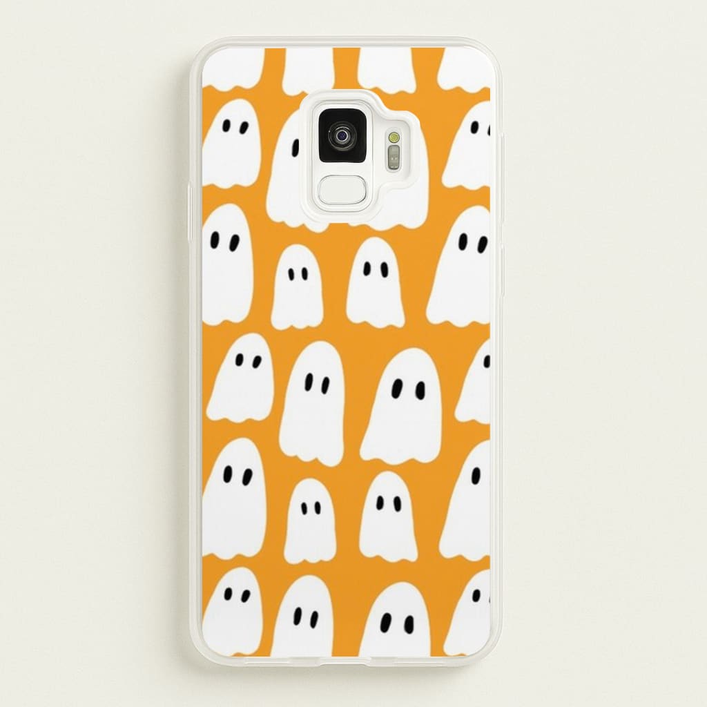Orange Ghost Halloween Pattern Phone Case