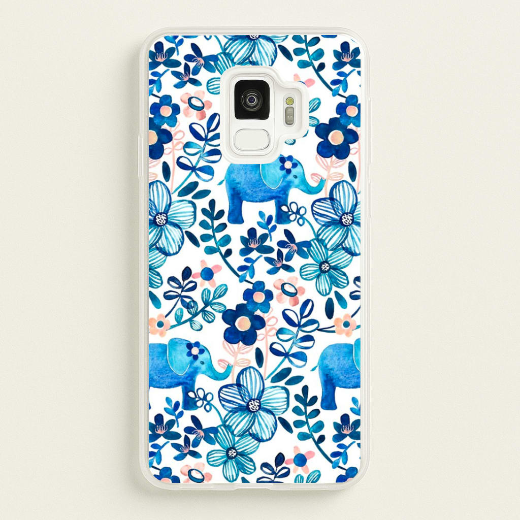 Elephant and Floral Pattern Phone Case