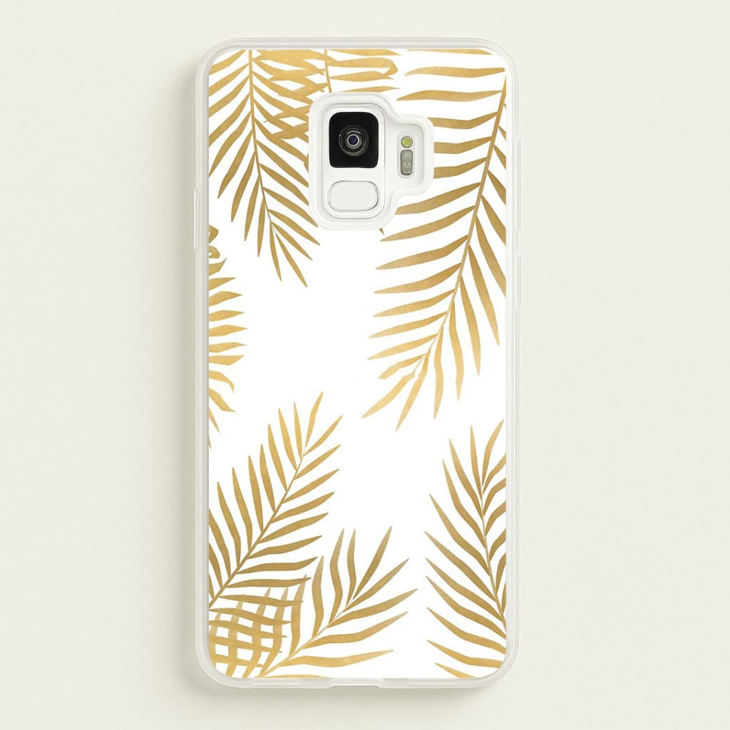 Gold Palm Leaf Pattern Phone Case