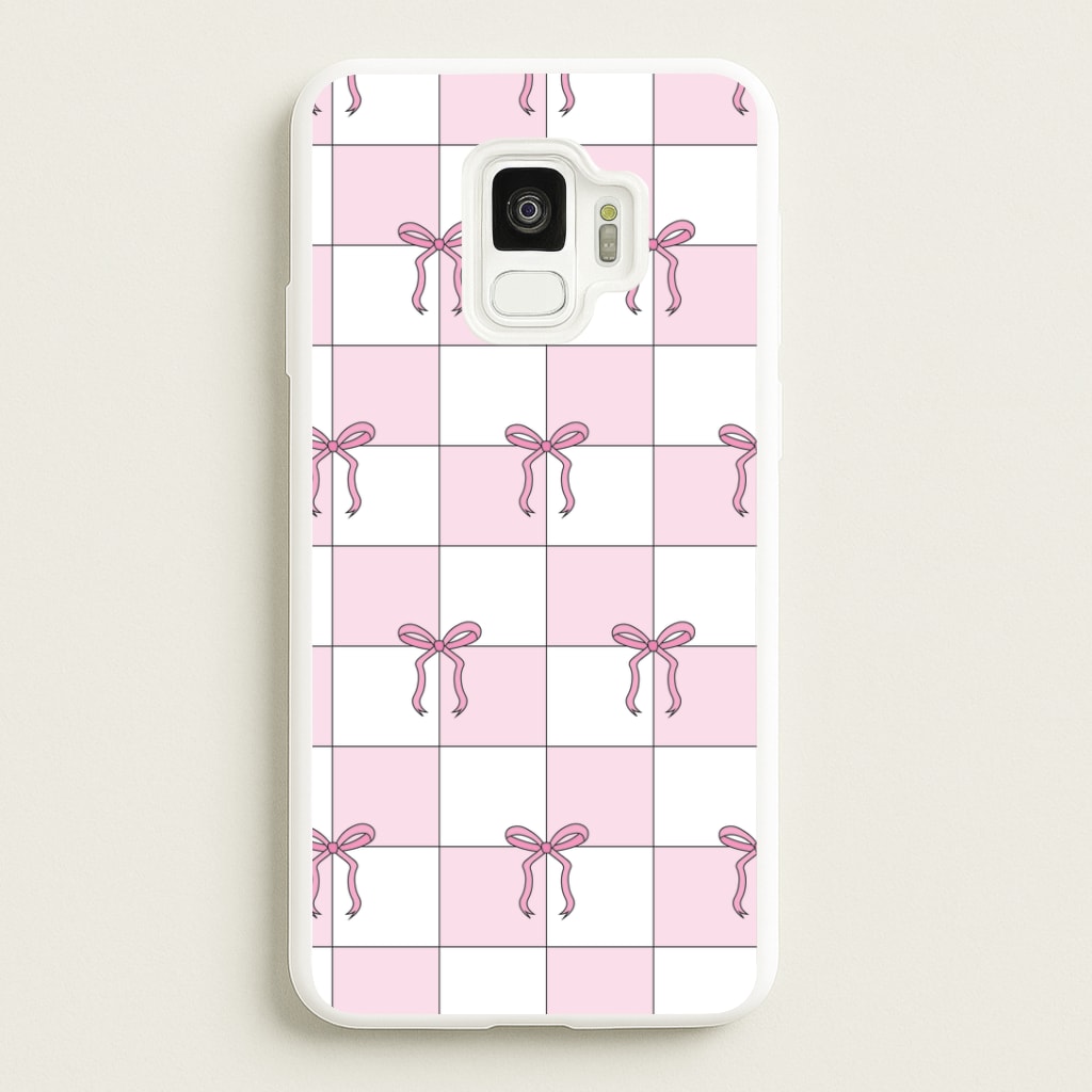 Checkered Pink Coquette Bows Phone Case