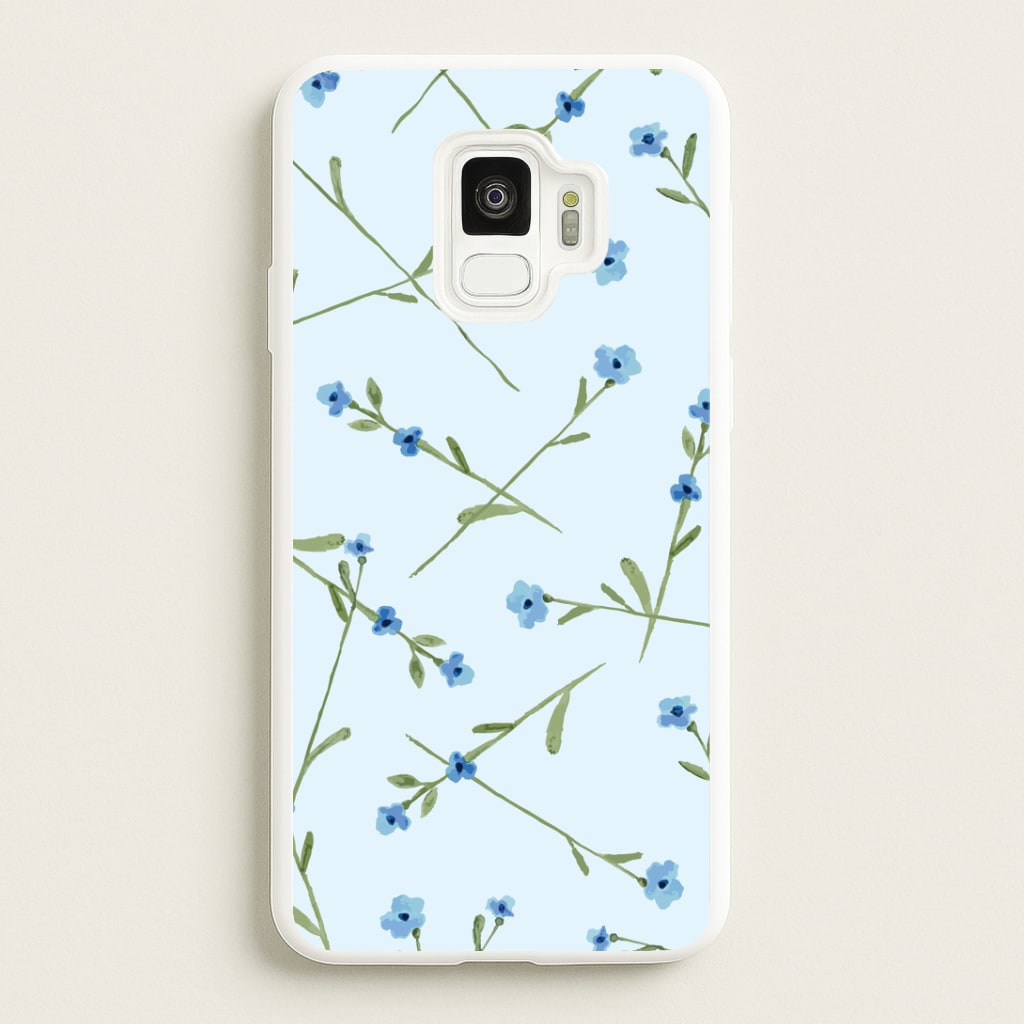 Baby Blue Floral Pattern Phone Case