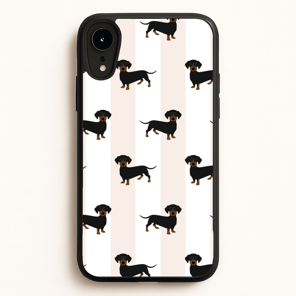 Striped Dachshund - Dog Pattern Phone Case