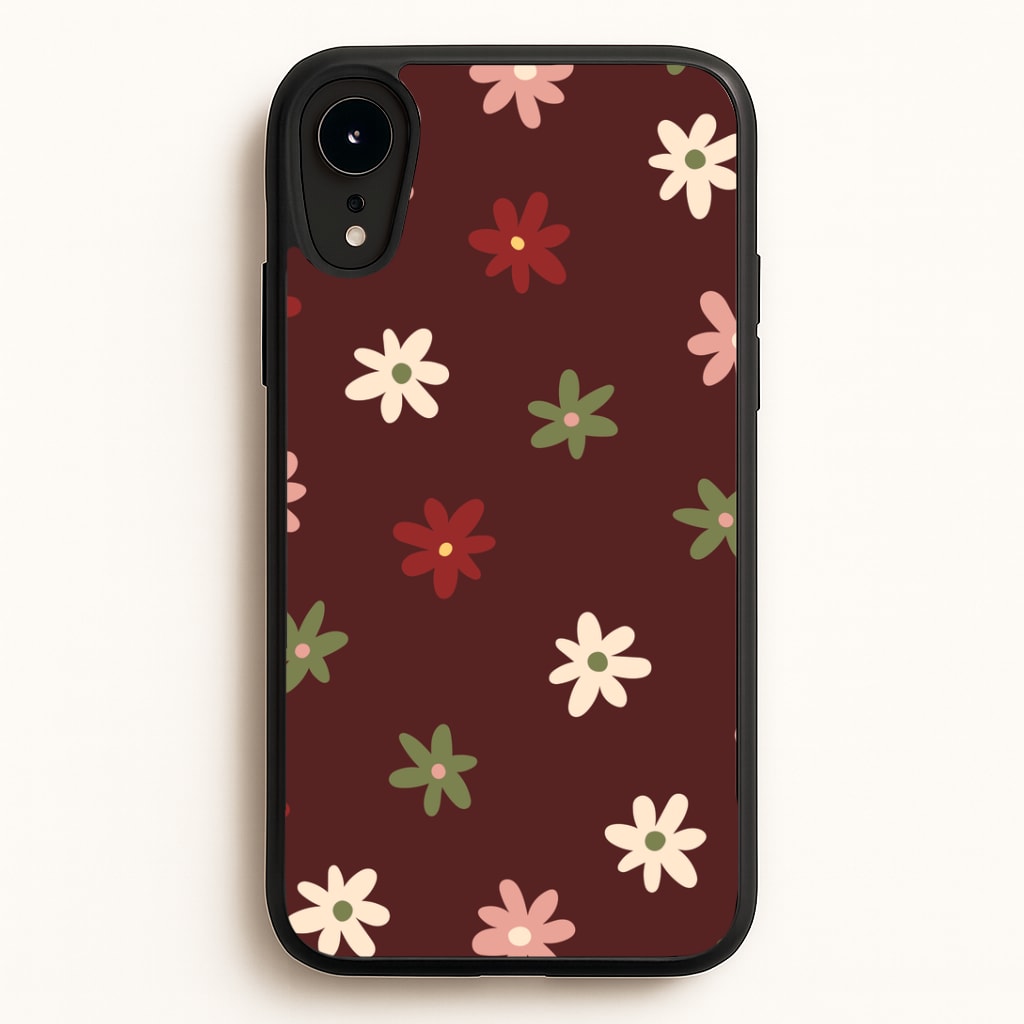 Dark Whimsical Flower Pattern Phone Case