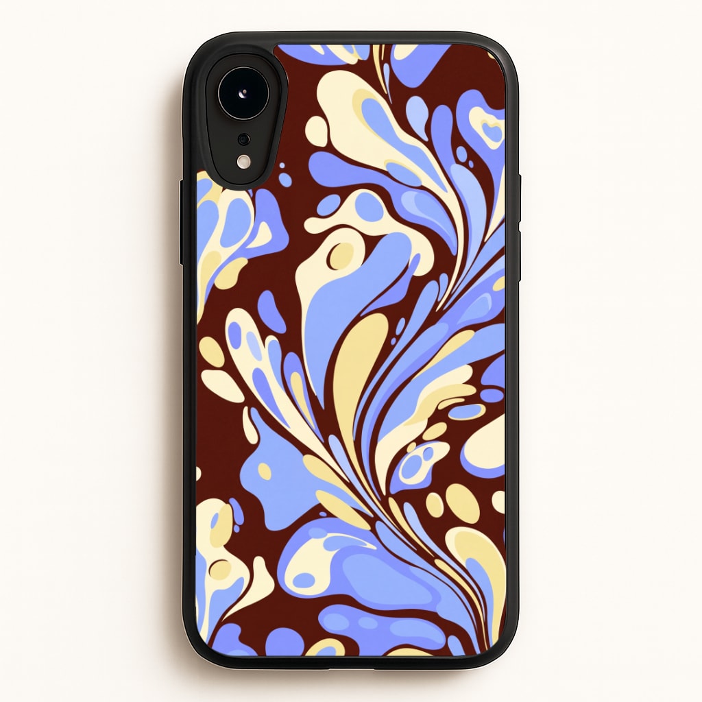 Blue, Yellow & Brown Marble Swirl Phone Case