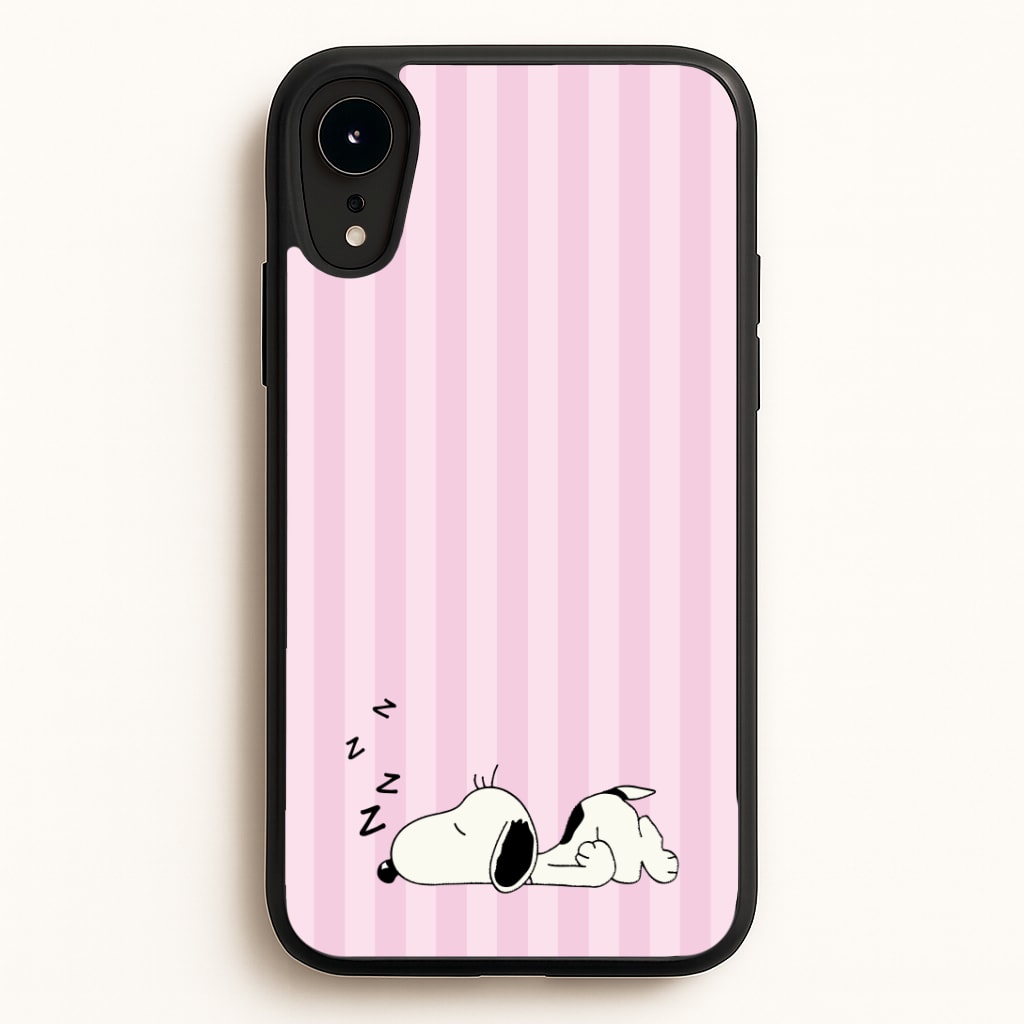 Pastel Stripes Cartoon Beagle Phone Case