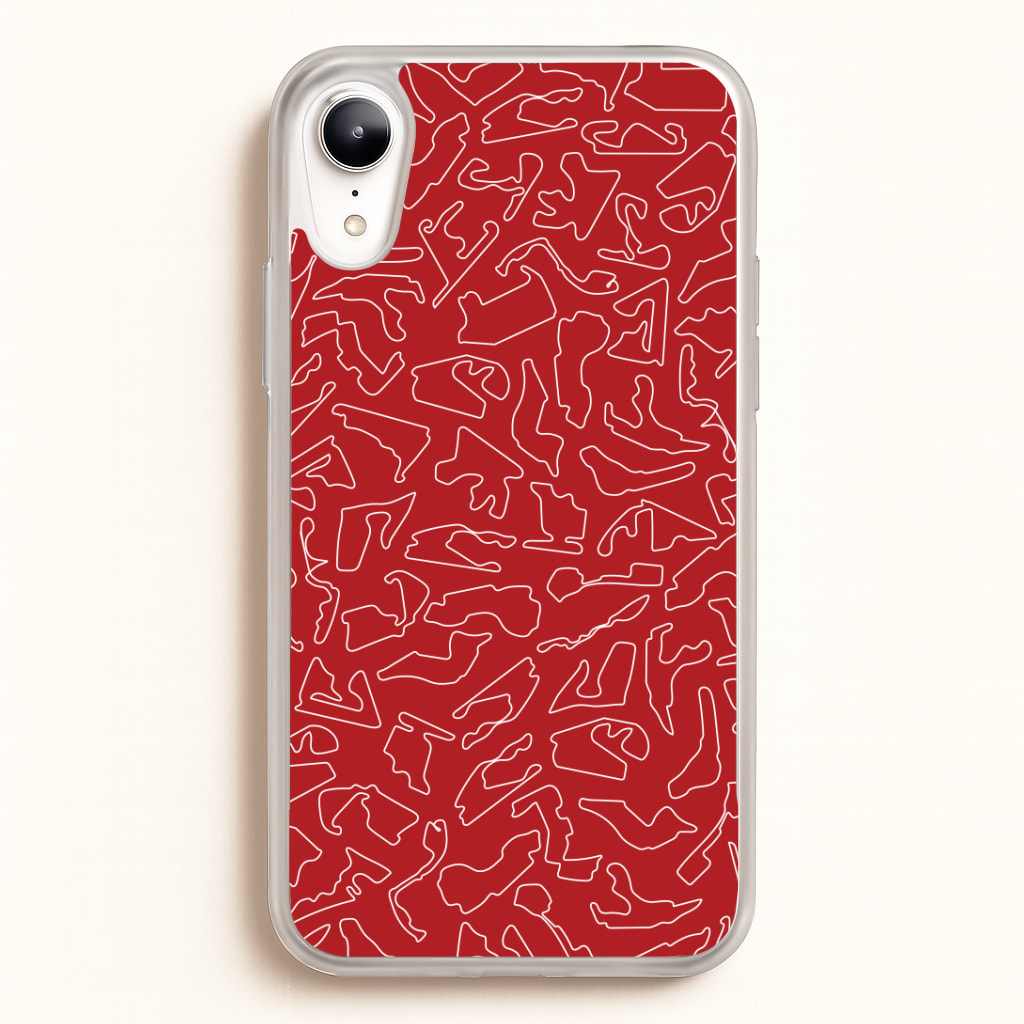 Track Outlines Red Phone Case