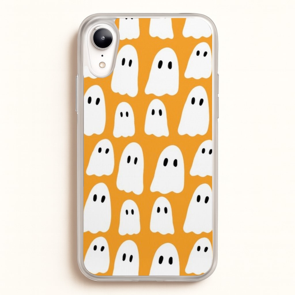 Orange Ghost Halloween Pattern Phone Case