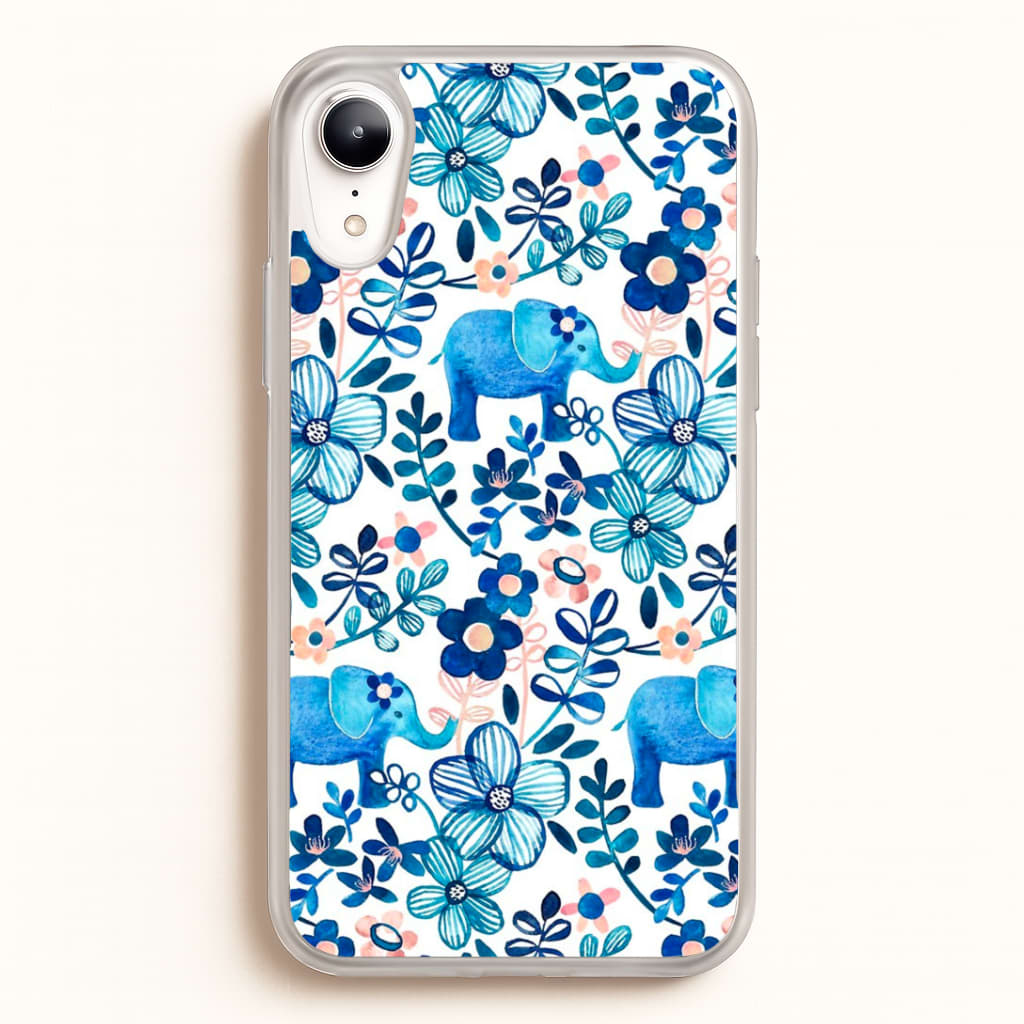Elephant and Floral Pattern Phone Case