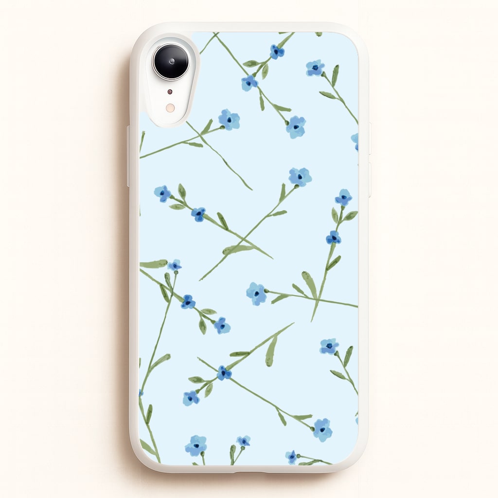 Baby Blue Floral Pattern Phone Case