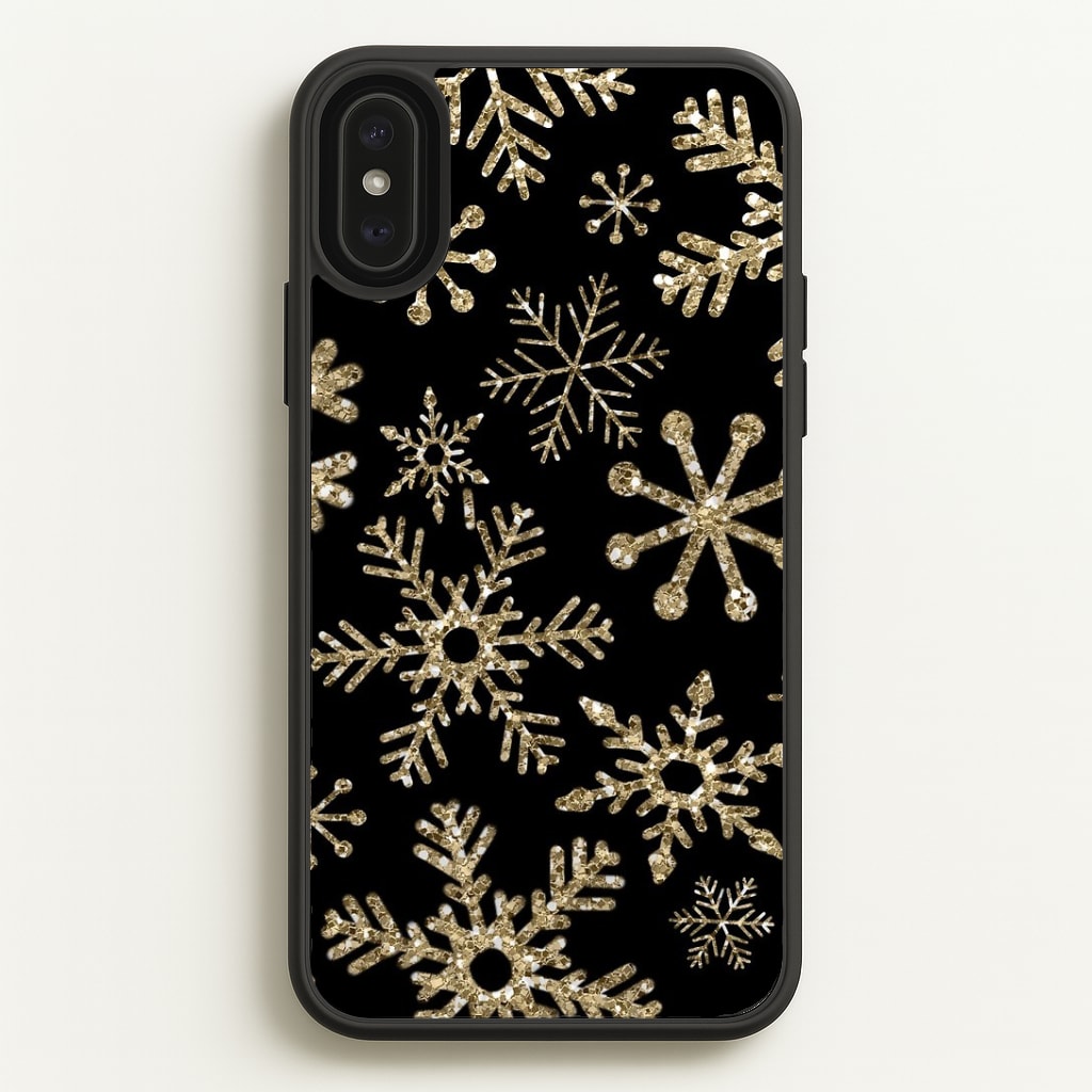Gold Snowflake Pattern Phone Case