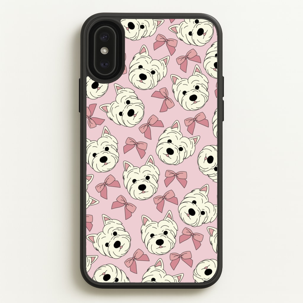 Cute Terrier And Bows Pattern Phone Case