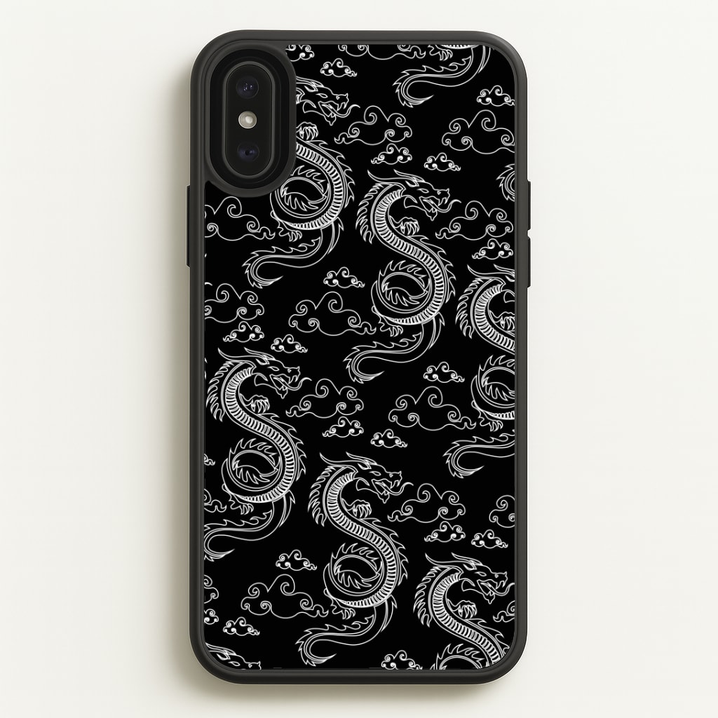 Black And White Dragon Pattern Phone Case