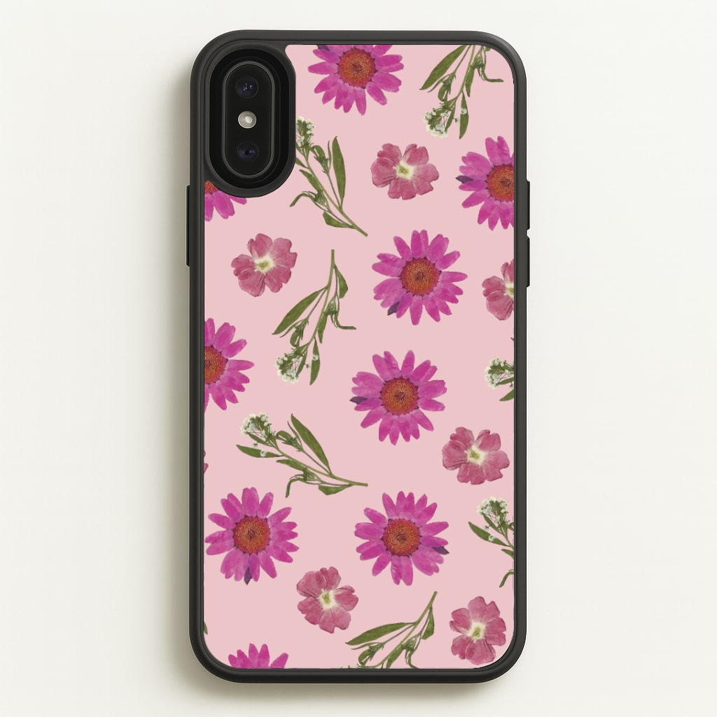 Pressed Pink Flowers Pattern Phone Case