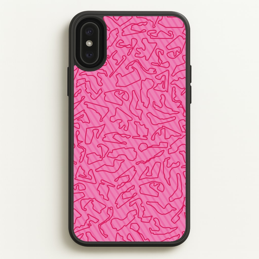 Track Outlines Pink Phone Case