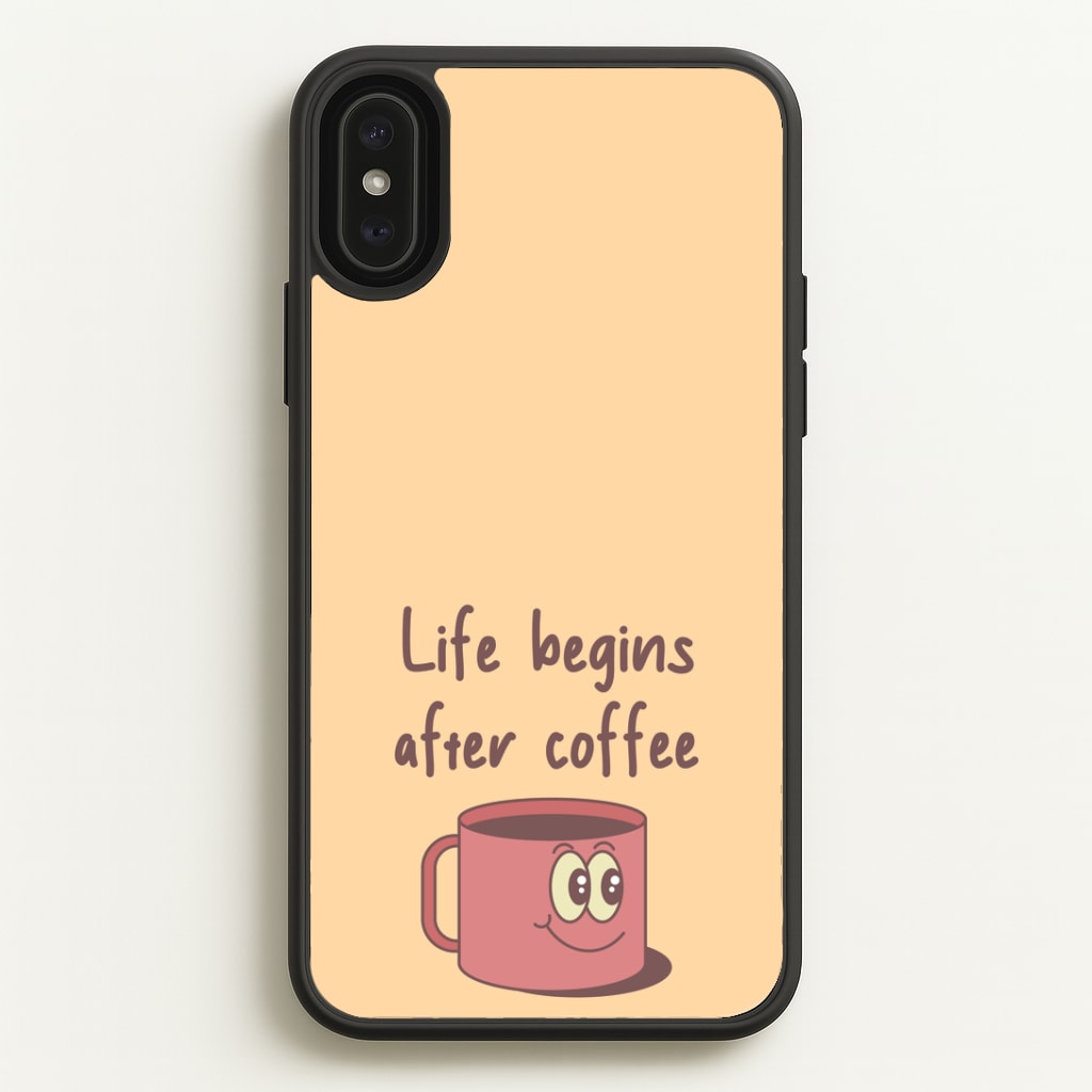 Life Begins After Coffee - Aesthetic Quote Phone Case
