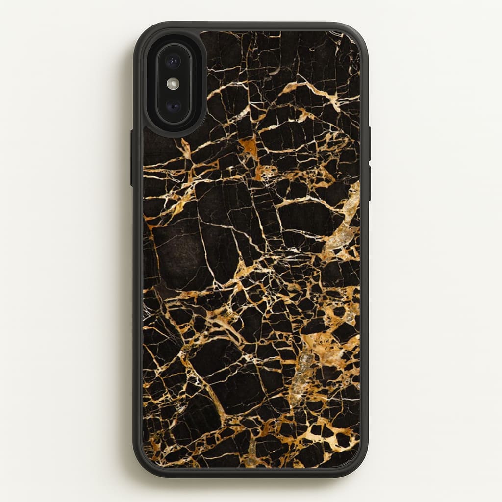 Black & Gold Marble Pattern Phone Case
