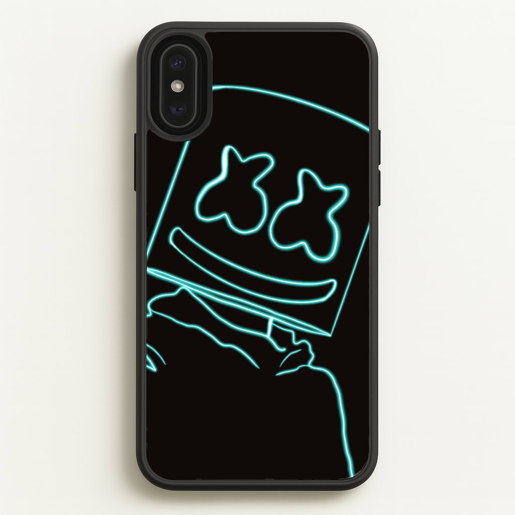 Black White Helmet DJ Neon Phone Case