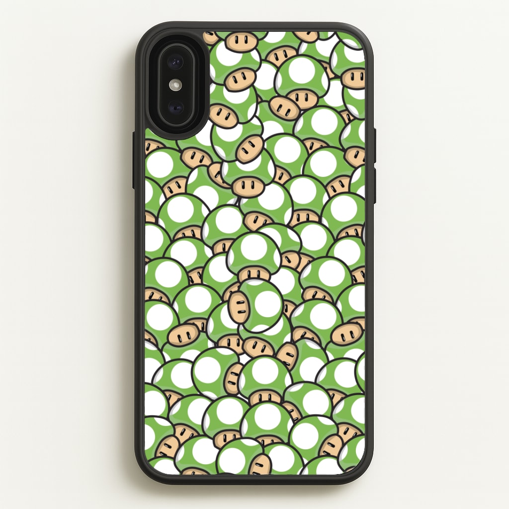 Mushroom Pattern - Green Phone Case