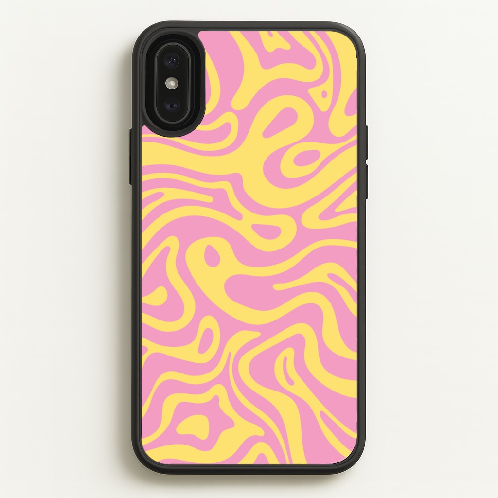 Yellow And Pink Waves Pattern Phone Case