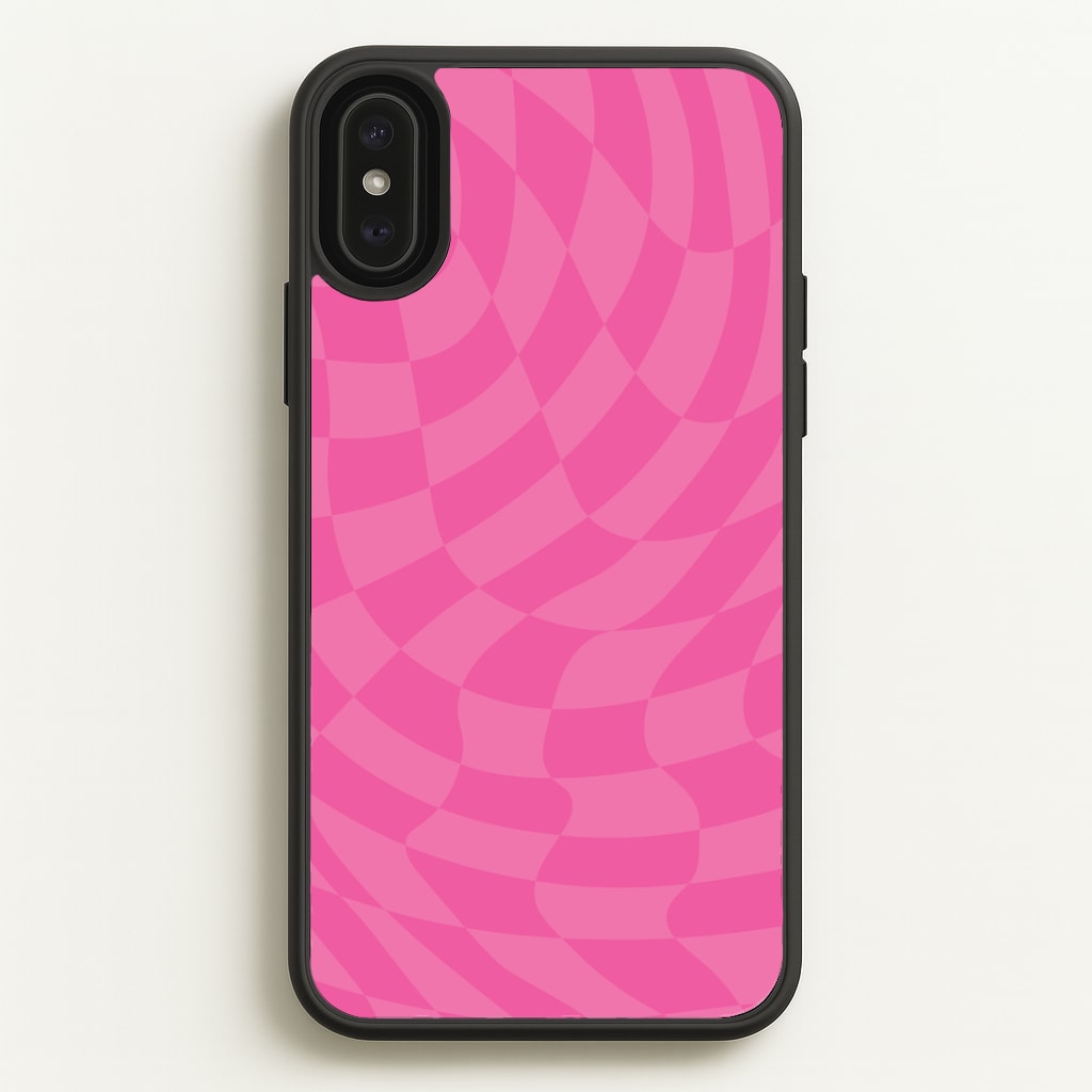 Pink Trippy Checkerboard Pattern Phone Case