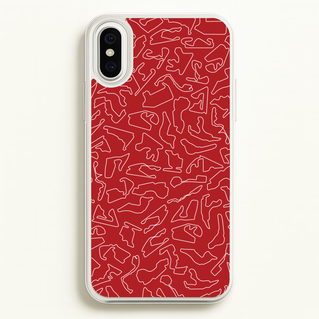 Track Outlines Red Phone Case
