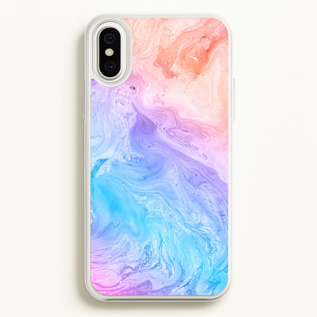 Blue and Peach Marble Phone Case