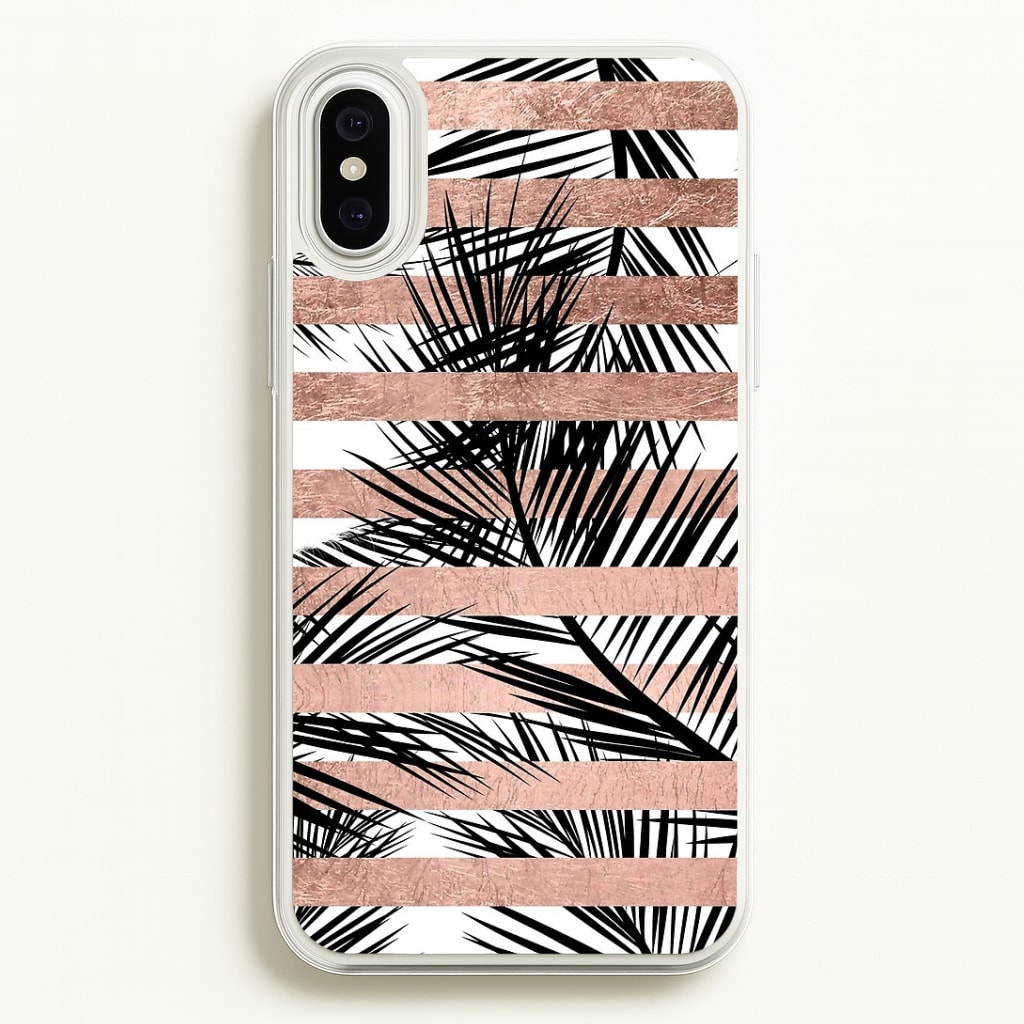 Rose Gold Tropical Palm Leaf Pattern Phone Case