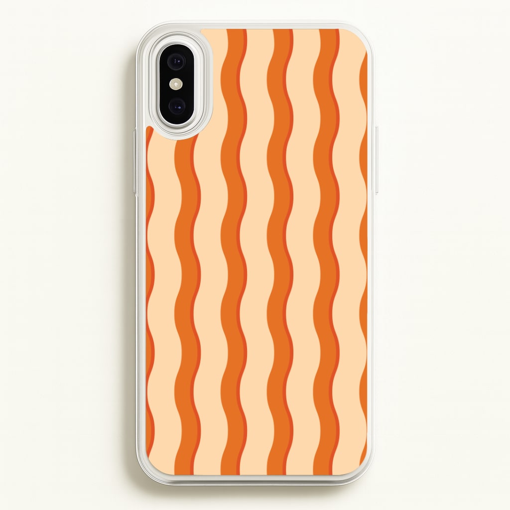 Orange Wavy Stripes Pattern Phone Case