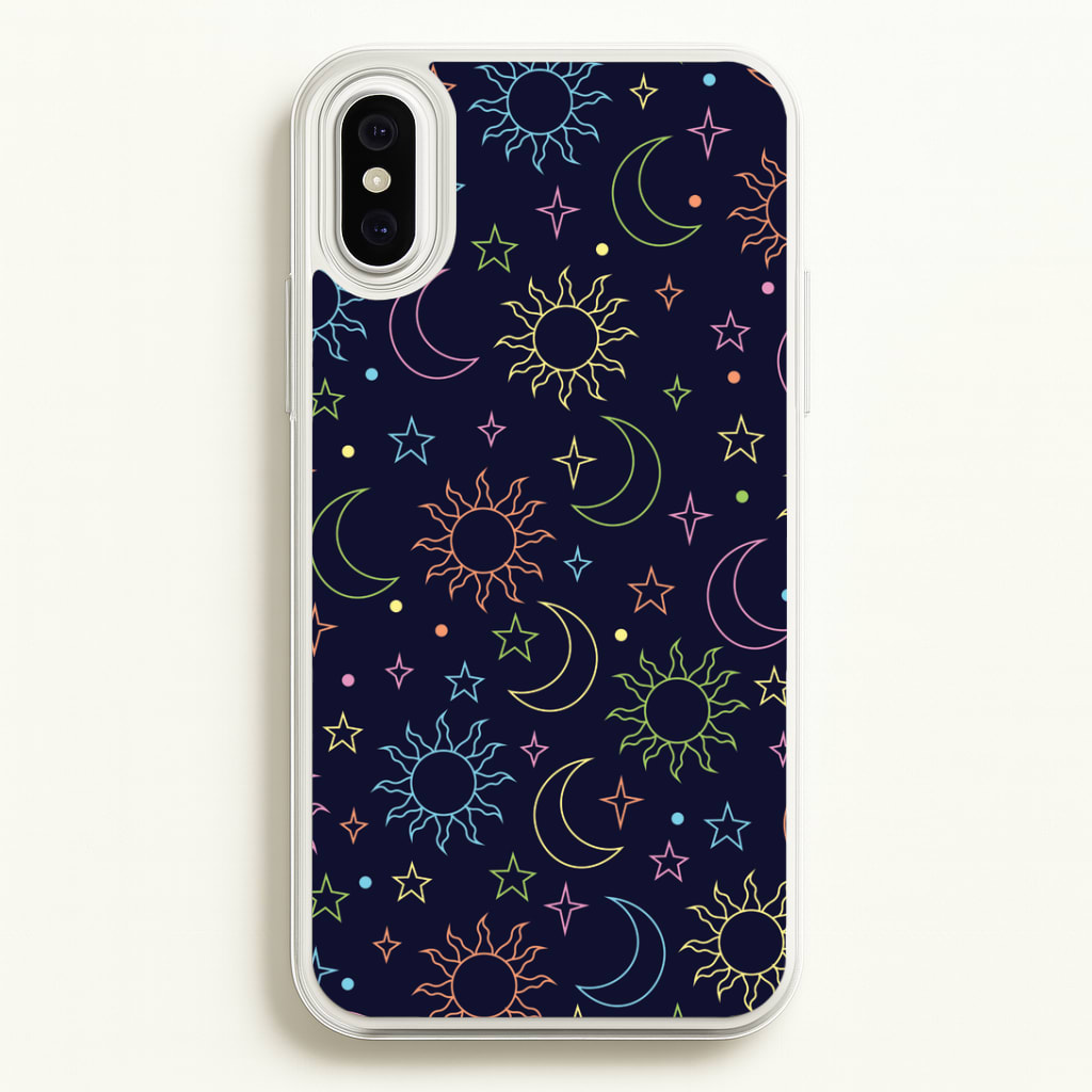 Sun, Moon And Stars Pattern Rainbow Phone Case