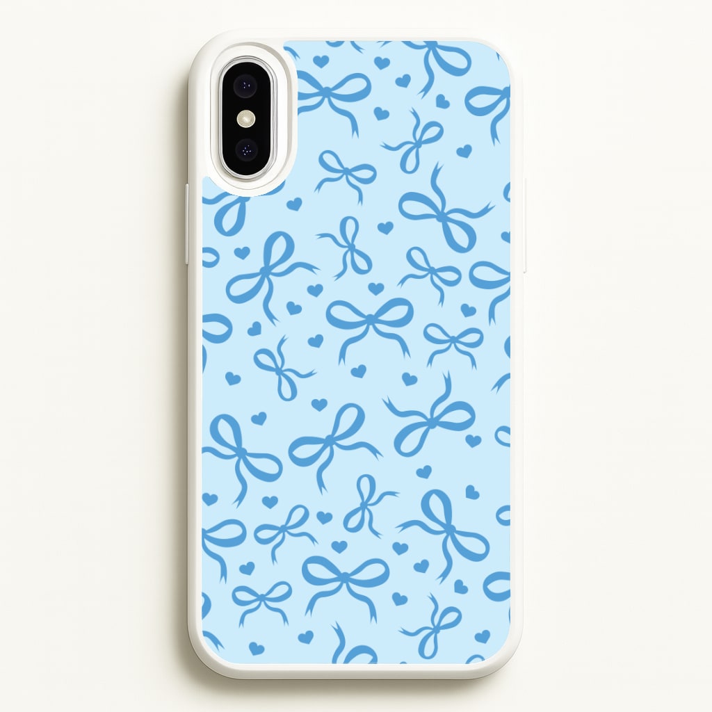 Coquette Bows And Hearts Navy Blue Phone Case