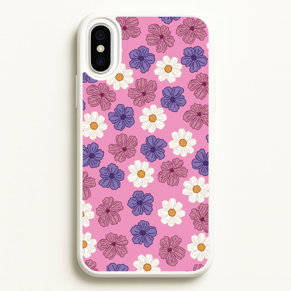 Pink, Purple And White Flowers - Floral Patterns Phone Case