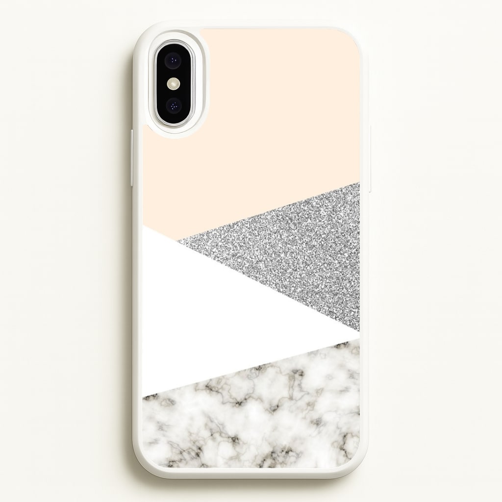 Abstract Marble and Silver Pattern Phone Case