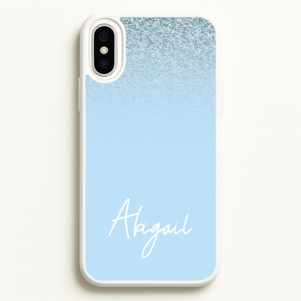 Blue Glitter Personalised Name Phone Case