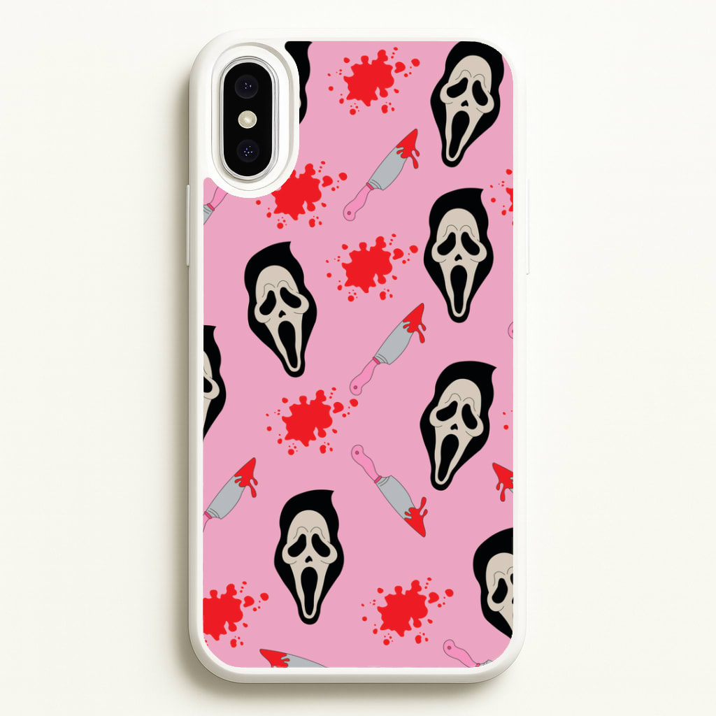 Pink Ghostface Pattern - Scream Phone Case