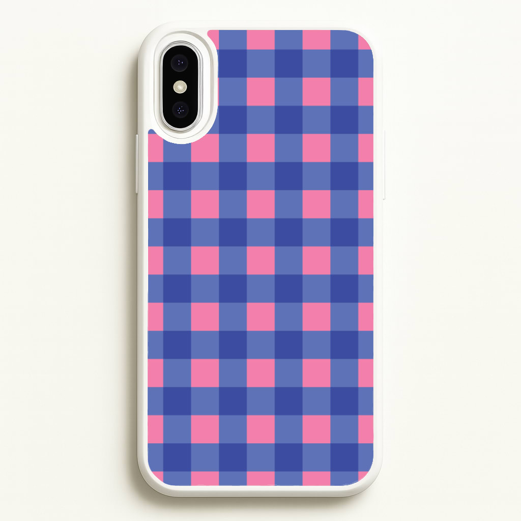 Pink And Blue Checkered Pattern Phone Case