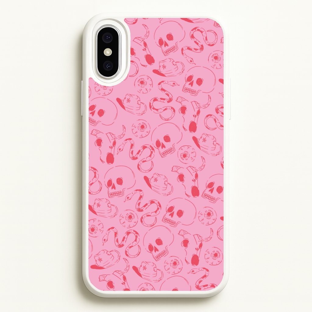 Pink Snakes And Skulls - Western Phone Case