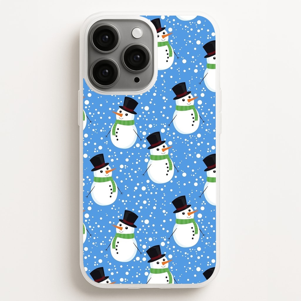 Blue Snowman Pattern Phone Case
