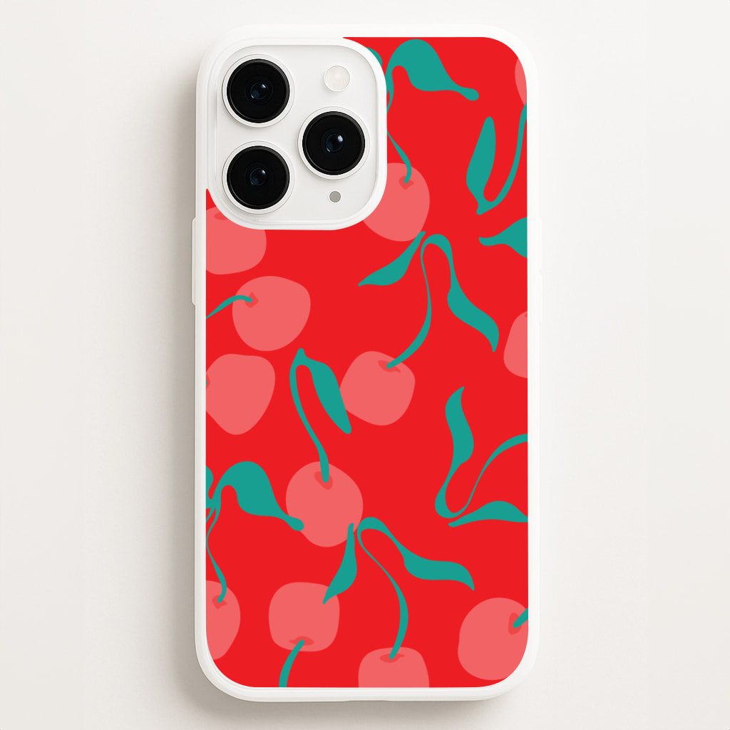 Red Abstract Cherries Pattern Phone Case