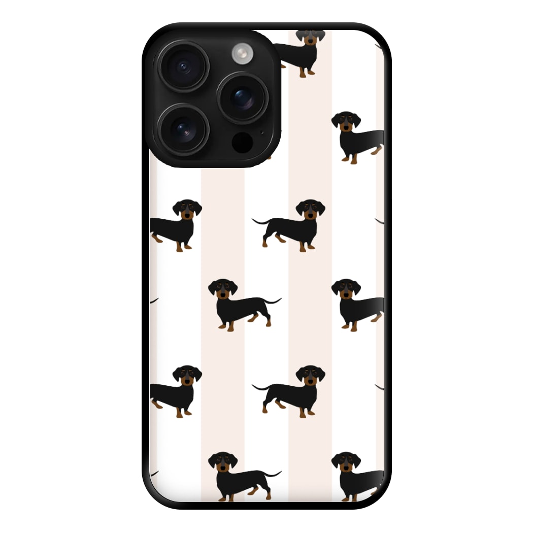 Striped Dachshund - Dog Pattern Phone Case